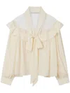 Stella Mccartney Silk Crêpe De Chine Pussybow Shirt In 9500 Natural