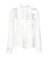 Stella Mccartney Pussy-bow Straight Hem Shirt In White