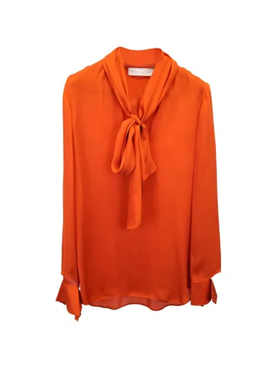 Pre-owned Stella Mccartney Pussy-bow Buttoned Blouse In Orange