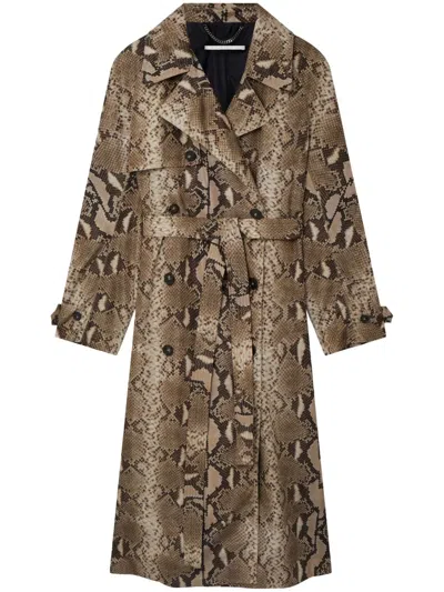 STELLA MCCARTNEY PYTHON-PRINT BELTED TRENCH