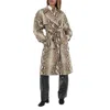 Stella Mccartney Python Print Trench Coat In Brown