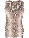 Stella Mccartney Python-print Vest Top In Brown