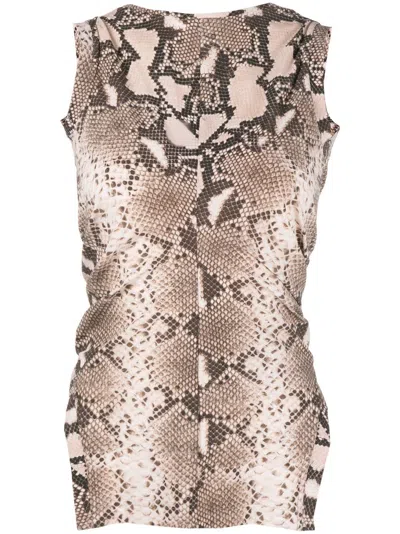 Stella Mccartney Python-print Vest Top In Neutrals