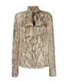 Stella Mccartney Python-print Silk Shirt In Nude