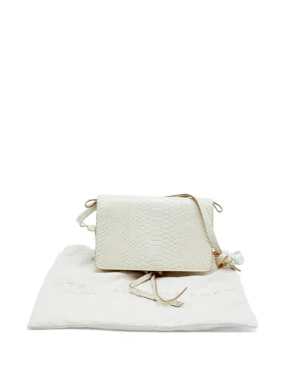 Pre-owned Stella Mccartney Python-effect Crossbody Bag In White