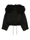 Stella Mccartney Shaggy Knit Quilted Shell Coat In Black