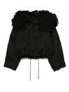 Stella Mccartney Shaggy Knit Quilted Shell Coat In Black