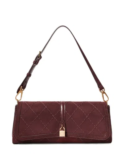 Stella Mccartney Quilted Padlock-detail Clutch Bag In Red