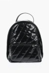 Stella Mccartney Quilted Patent Leather Backpack In Black