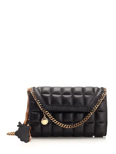 Stella Mccartney Quilted Shoulder Wallet Bag In Black