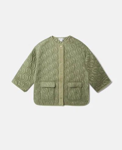 Stella Mccartney Kids' Quilted Utility Jacket In Green