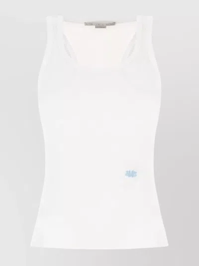 Stella Mccartney Racerback Style Sleeveless Lyocell Blend Top In White