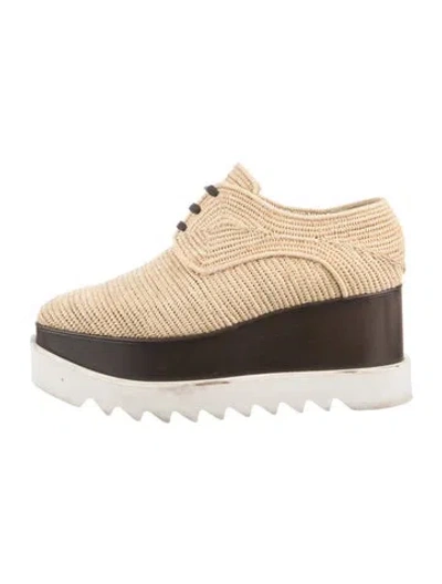Pre-owned Stella Mccartney Raffia Chunky Sneakers In Neutrals