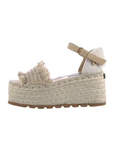 Pre-owned Stella Mccartney Raffia Espadrilles In Neutrals
