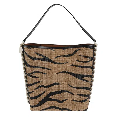 Stella Mccartney Raffia Jacquard Tote In Brown