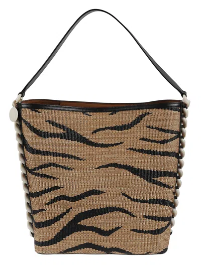 Stella Mccartney Raffia Jacquard Tote In Tiger