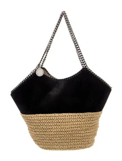 Pre-owned Stella Mccartney Raffia Shoulder Bag In Blue