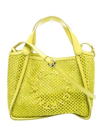 Pre-owned Stella Mccartney Raffia Shoulder Bag In Green
