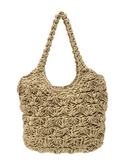 Pre-owned Stella Mccartney Raffia Top Handle Bag In Brown