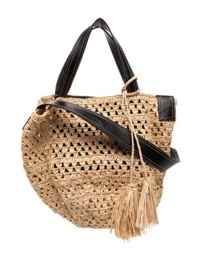 Pre-owned Stella Mccartney Raffia Tote In Neutral