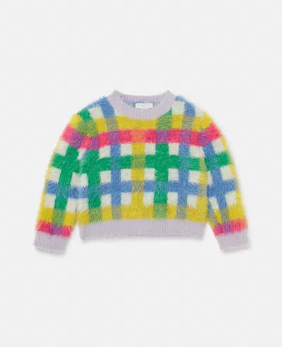Stella Mccartney Rainbow Check Knitted Cardigan In Multicolour