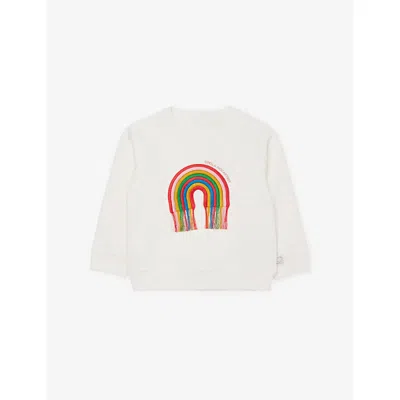 Stella Mccartney Babies' Rainbow Cotton Sweatshirt 9-36 Months Ivory In White