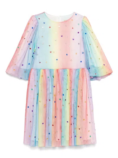 Stella Mccartney Kids' Rainbow-effect Dress In Red