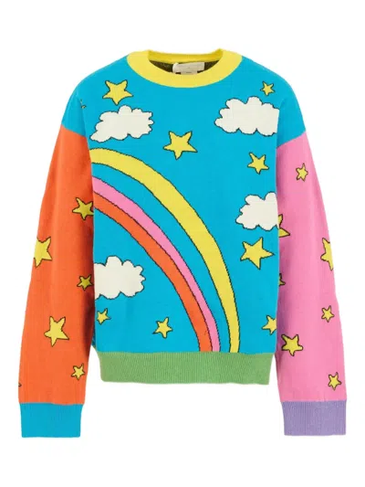 Stella Mccartney Kids' Rainbow-motif Sweater In Blue