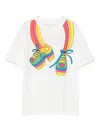 Stella Mccartney Rainbow Shoe-print T-shirt In Blue