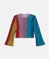 Stella Mccartney Rainbow Striped Flared Top In Multicolor
