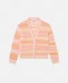 Stella Mccartney Rainbow Striped Knitted Cardigan In Peach Pink