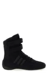 Stella Mccartney Rasant Black Sneakers With Strap Closure And Logo Detail On The Side In Tech Fabric Woman In Black