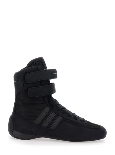 Stella Mccartney Rasant Black Sneakers With Strap Closure And Logo Detail On The Side In Tech Fabric Woman