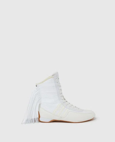 Stella Mccartney Rasant Fringe High-top Sneakers In White