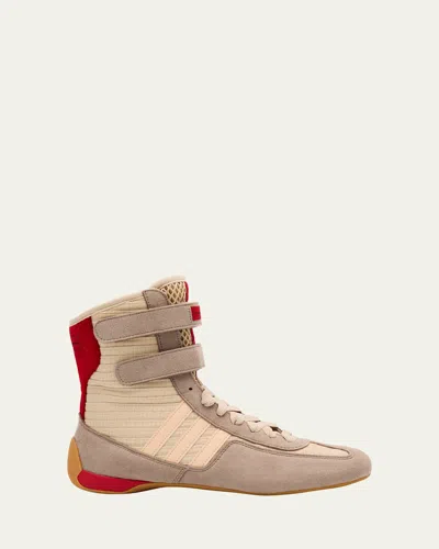 Stella Mccartney Rasant High-top Canvas Sneakers In Brown