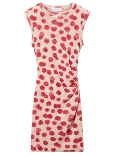 Stella Mccartney Raspberry Printed Mesh Midi Dress In Animal Print