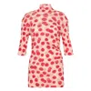 Stella Mccartney Raspberry Printed Mesh Top In Multi