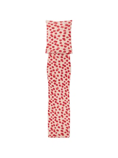 Stella Mccartney Raspberry-print Ruched Maxi Dress In Pink