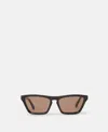 Stella Mccartney Rectangular Cat-eye Sunglasses In Translucent Dark Chocolate And Gold