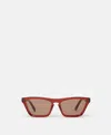 Stella Mccartney Rectangular Cat-eye Sunglasses In Translucent Ginger And Gold
