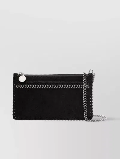 Stella Mccartney Rectangular Chain Strap Clutch Bags In Black