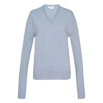 Stella Mccartney Recycled Cashmere V-neck Jumper In Blue