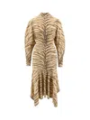 Stella Mccartney Tiger Print Handkerchief Midi Dress