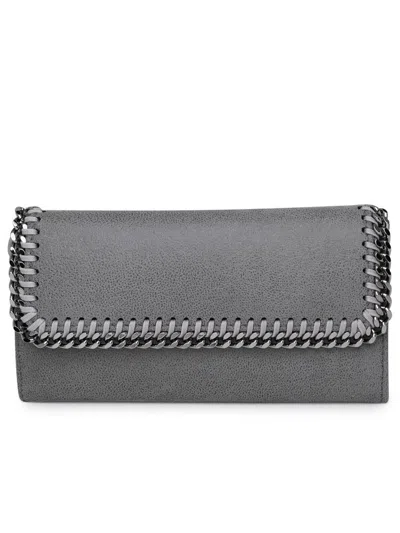 Stella Mccartney Recycled Polyester Falabella Continental Wallet In Grey