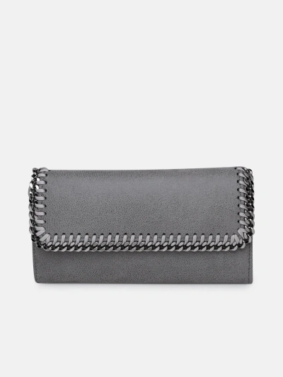 Stella Mccartney Recycled Polyester Falabella Continental Wallet In Grey