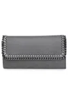 Stella Mccartney Stella Mc Cartney Recycled Polyester Falabella Continental Wallet In Grey
