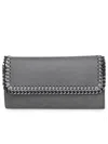Stella Mccartney Recycled Polyester Falabella Continental Wallet In Grey