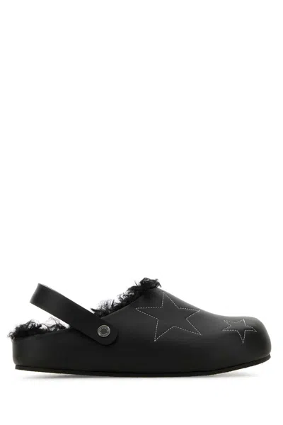 Stella Mccartney Recycled Polyester Star-embroidered Slipper In Black