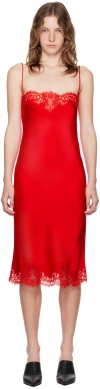 Stella Mccartney Red Lace Minidress In 6025 Scarlet Red