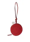 Stella Mccartney Perforated Round Keyring In Red